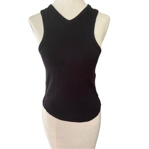 NEW FREE PEOPLE Black Tank V-neck Size M  (but fits like a Small)